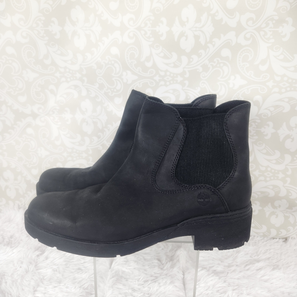 Timberland MIRRORFIT System Graceyn Waterproof Leather Black Ankle Boots - A2CTC